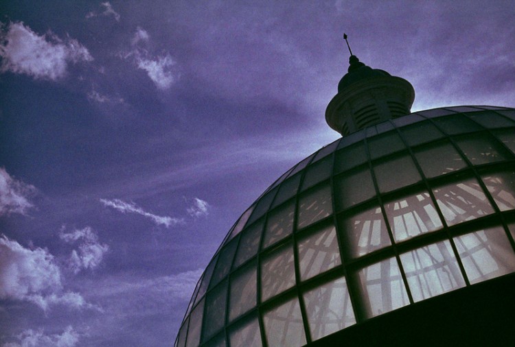 A tunnel dome in Greenwich, London, shot on massively expired Konica R100 slide film bought in Istanbul